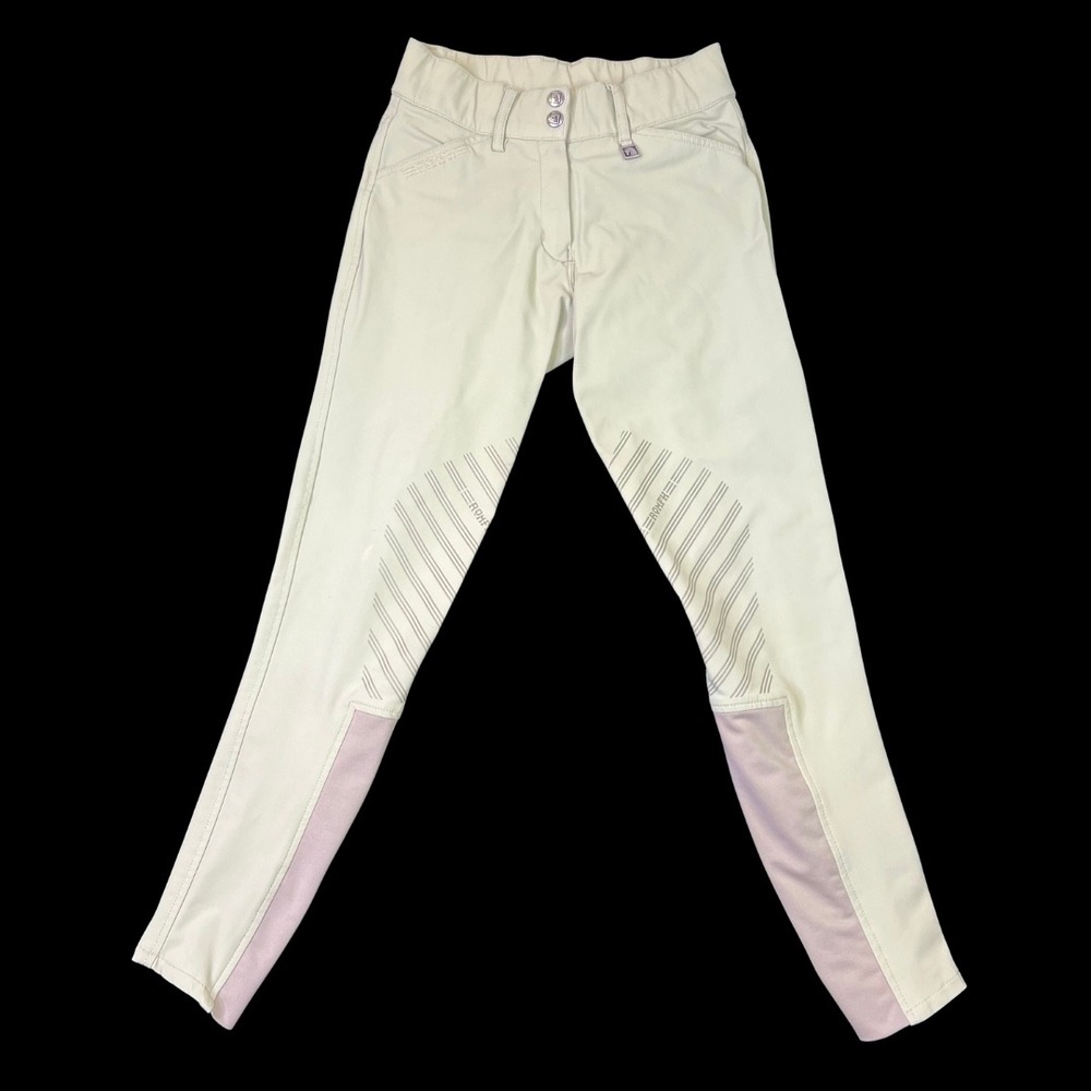 Romfh Womens Cream Silicone Grip Knee Patch Equestrian Breeches 24